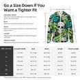thumbnail image 5 of Pofeuu Skull and Palm Leaves Print Sun Protection Outdoor Lightweight Full Zip UV Cooling Hoodie Long Sleeve Summer Clothing for Outdoor Hiking-Large, 5 of 5