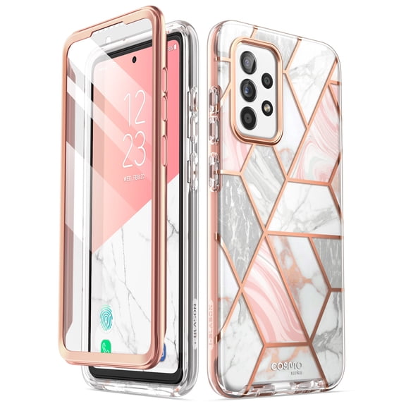 i-Blason Cosmo Series Case for Samsung Galaxy A52 & Galaxy A52s 5G/4G (2021 Release), Slim Full-Body Stylish Protective Case with Built-in Screen Protector (Marble)
