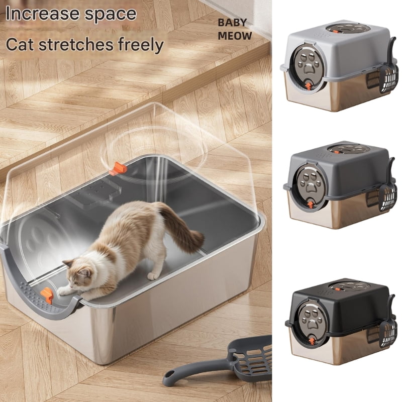 Odors Resistant Enclosed Felines Litter Boxes Large Size Enclosed Cats Potty Boxes