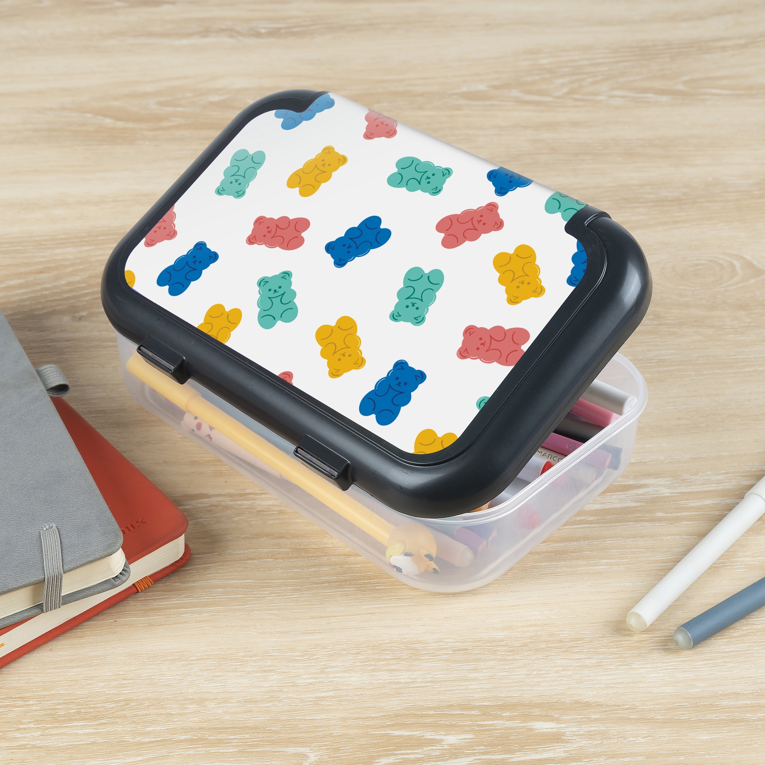 ZIPIT Recycled Plastic Gummy Bear Pencil Box - Durable Case for Girls