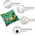 thumbnail image 4 of Leisuo 2-Piece Short Plush Pillowcase Set - Summer Pineapple Tropical Leaves Jungle Palm Leaf Pattern Yellow Green White, 4 of 6