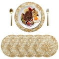 thumbnail image 5 of Ryvnso Gold Flower Round Plate Mats Dining Table Placemat Set of 4 for Holiday Decoration, 5 of 7