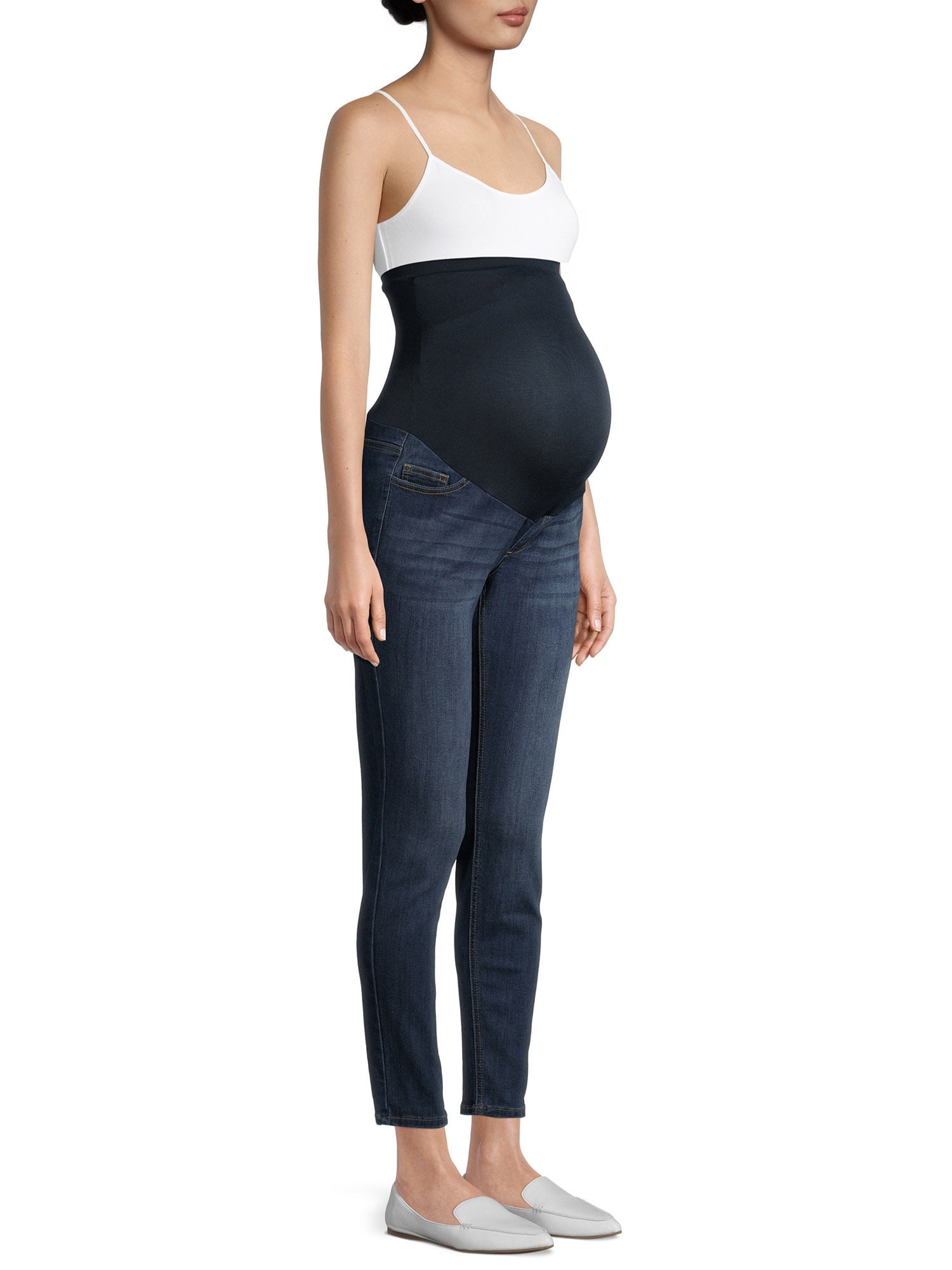 Time and Tru Women's Maternity Skinny Jeans with Full and 5 Pockets -
