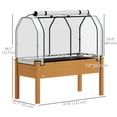 thumbnail image 3 of Outsunny Raised Garden Bed with PE Greenhouse Cover, Sand, 3 of 10