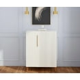 thumbnail image 2 of Modern White Sideboard Cabinet with Gold Handles - Kitchen & Dining Room Storage Organizer (31.5"L X 16.5"W X 42.9"H), 2 of 11