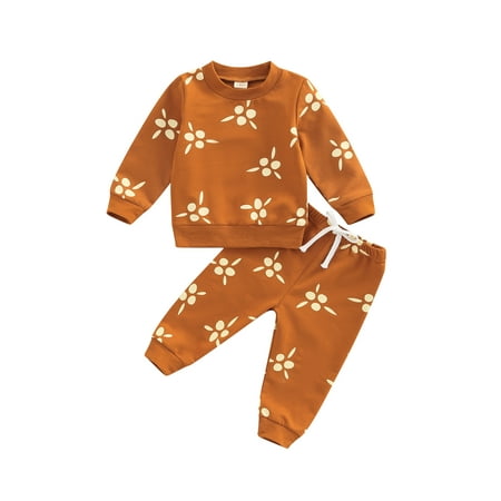 

2PCS Kids Long Sleeve Baby Cotton Outfit Girls Geometric Dot Print Pullovers Tops Long Pants Set 6M-4T