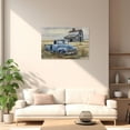 thumbnail image 4 of ZHONGYUTONG Farmhouse Wall Art Blue Truck Canvas Old Barn Picture Country Meadow Painting Rustic Artwork for Living Room Decor Framed (12.00" x 18.00"), 4 of 5