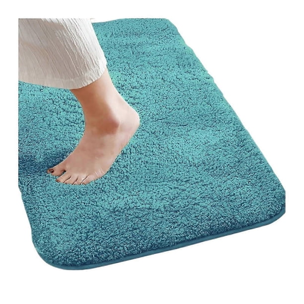 Absorbent Bath Mat, Fast-Drying Non-Slip Floor Mat, 50x80 cm, Blue, Soft Carpet for Bathroom and Bedroom