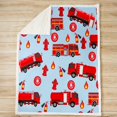 thumbnail image 2 of Car Sherpa Blanket Fire Engine Fleece Throw Blanket Red Fire Truck Vehicle, 2 of 7