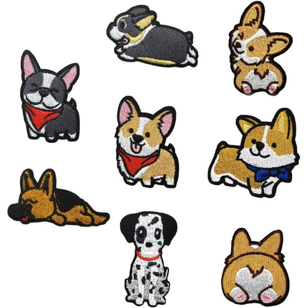 8 piezas de parche bordado para perro, disfraz de animal, regalos para cachorros, pegatinas para cachorros, ropa, apliques florales, lindos parches para planchar, parches de animales para co