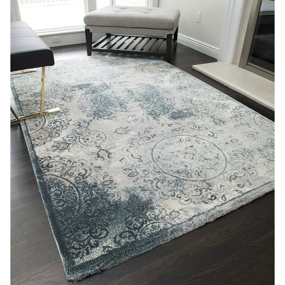 Rugs America Brighton Collection Shades Of Slate BH300A Transitional Oriental Area Rug 2'3" x 8'