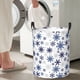 thumbnail image 5 of Fotbe blue Snowflake Prints Cesto de Ropa con Asas, Cesto Impermeable de Gran Capacidad, Bolsa de Lavado para Dormitorio, Cesto de Ropa con Ruedas y Asas-Small, 5 of 6
