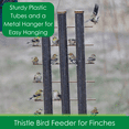 thumbnail image 3 of Songbird Essentials Bird Feeder Bird Seed Thistle Finch Feeder 3 Tube Copper, 3 of 8