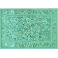 thumbnail image 1 of Ahgly Company Machine Washable Indoor Rectangle Animal Turquoise Blue Traditional Area Rugs, 2' x 5', 1 of 4