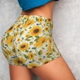 thumbnail image 4 of Fotbe Beautiful Countryside Sunflower Seamless Shorts, Womens Workout Shorts High Waist Stretch Booty Short for Gym/Yoga/Running/Biking-Large, 4 of 9