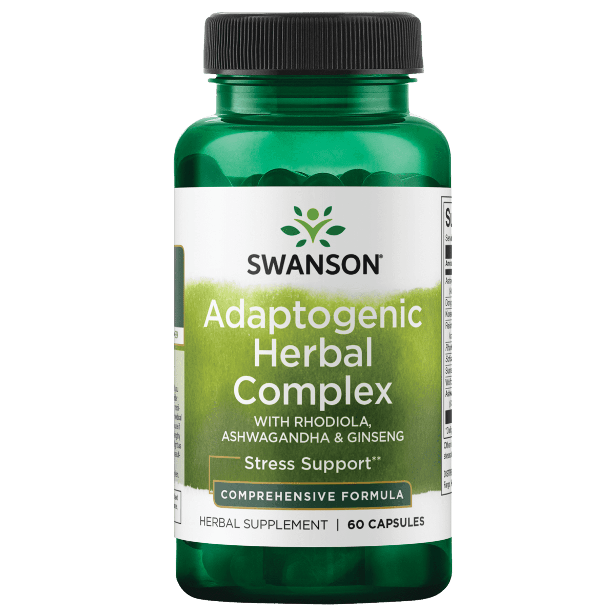 Swanson Rhodiola Ashwagandha Ginseng Complex Herb Blend Capsules, 60 Count