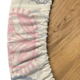 thumbnail image 5 of Ambesonne Tropical Fitted Round Tablecloth, Flora Pattern Leaves Plot, 36"- 40" Diameter, Pale Salmon Blush and White, 5 of 5
