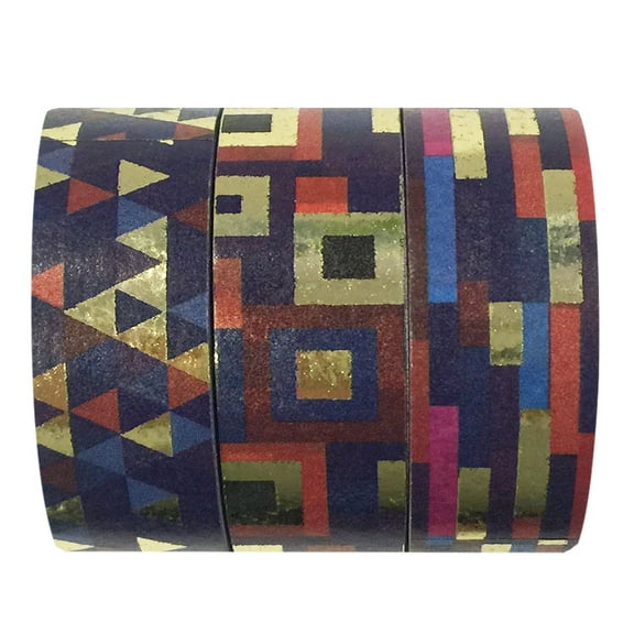 Wrapables® Mystery Magic Metallic Foil Washi Masking Tape (set of 3), 10M L x 15mm W