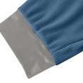 thumbnail image 7 of Timoontee Men's Waffle Shirts Casual Knited Tops Long Sleeve Stand Collar Shirts Color Block Quarter Button Up Pullover Blue L, 7 of 7
