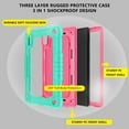 thumbnail image 3 of FIEWESEY Kids Case for Moxee Tablet 2,Shockproof Kids Friendly Rugged Cover with Shoulder Strap & Kickstand Case for Moxee 8 inch Tablet 2 (Model:MT-T8B22) 2022 Released (Green/Pink), 3 of 8