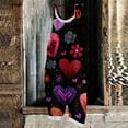 thumbnail image 4 of Fgvctg Valentine's Day Womens Wide Leg Pant Date Night Spaghetti Straps Vintage Love Heart Graphic Jumpsuits Sleeveless Bib Overalls Sprimg Rompers Clothing With Pockets Purple M, 4 of 5