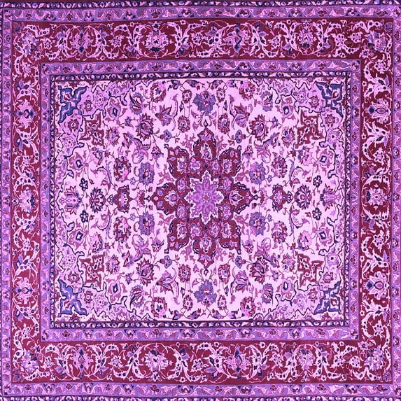 Ahgly Company Indoor Square Persian Purple Traditional Area Rugs, 3' Square