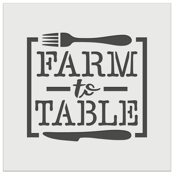 Farm to Table with Fork and Knife DIY Cookie Wall Craft Stencil - 5.5 Inch