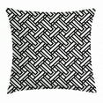 thumbnail image 1 of Black and White Throw Pillow Cushion Cover, Monochrome Interlocking Stripes Pattern with Modern Abstract Inspirations, Decorative Square Accent Pillow Case, 16 X 16 Inches, Black White, by Ambesonne, 1 of 2