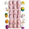 thumbnail image 4 of Opvise Easter Bunny Silicone Mold 3D Egg Chocolate Mould Food Grade BPA Free Heat-Resistant Jelly Pudding Mold C, 4 of 8