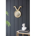 thumbnail image 3 of 12.5" x 16" Modern Gold Round Mirror with Aluminum Frame, Wall Decor for Entryway Living Room Hallway, 3 of 7