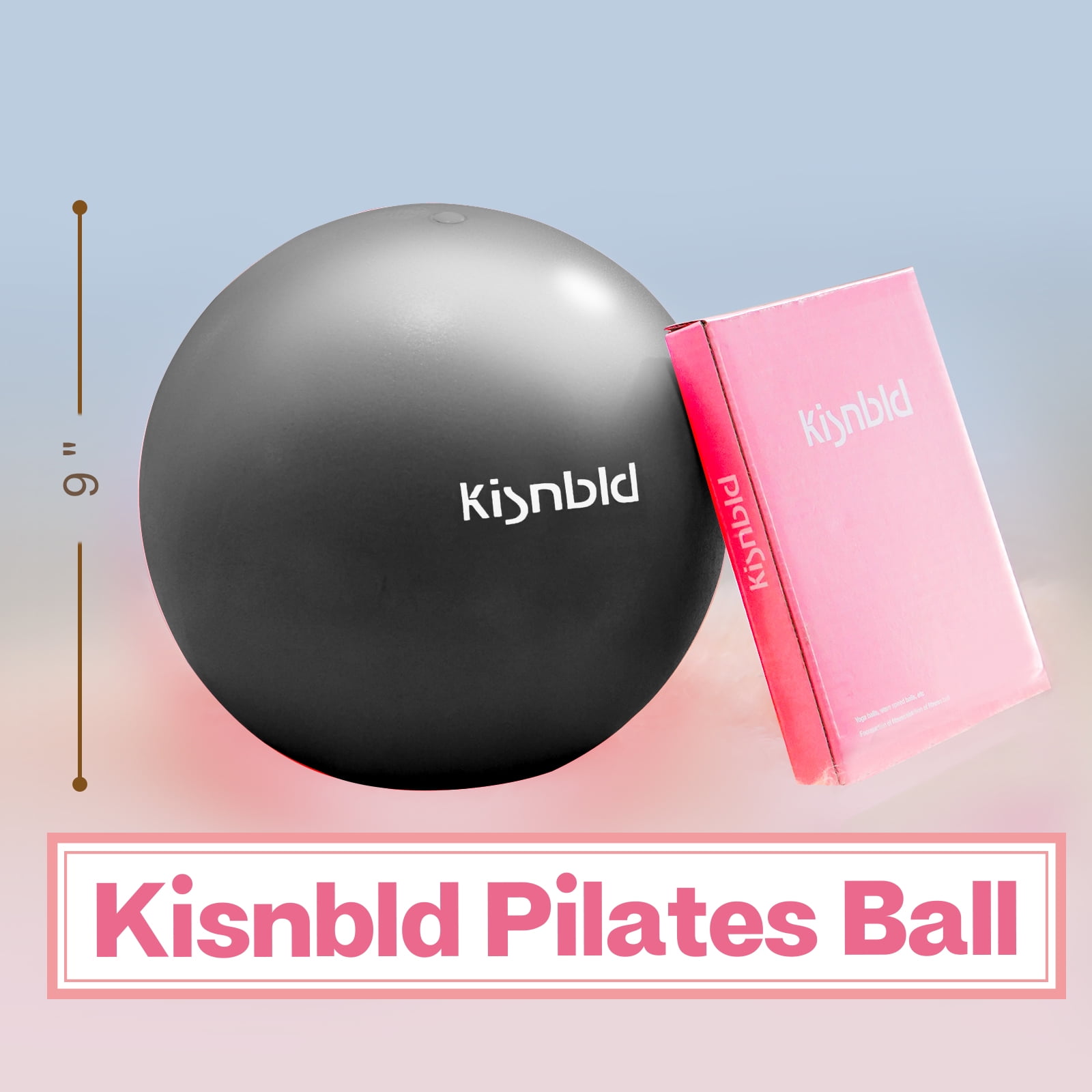 kisnbld Pilates Ball, 9-inch Anti-Burst Small Exercise Ball, Mini Yoga Ball for Physical Therapy, Stretching & Core Strength for Home Gym & Office
