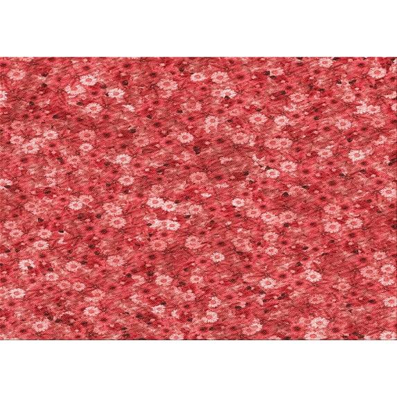 Ahgly Company Machine Washable Indoor Rectangle Transitional Red Area Rugs, 8' x 10'
