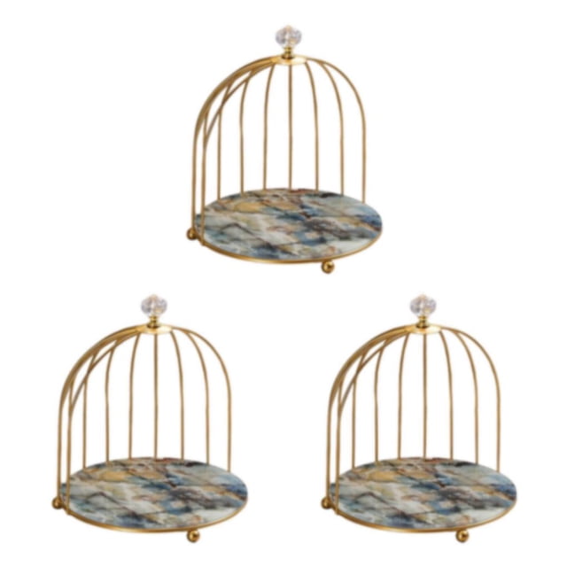 Toystoory Iron Bird Cage Cosmetic Organizer Bathroom Dresser Storage Holder Rack Stand Type1 NO1