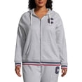 thumbnail image 2 of Champion Womens Plus Heritage Logo Full-Zip Athletic Jacket Gray 1X, 2 of 6