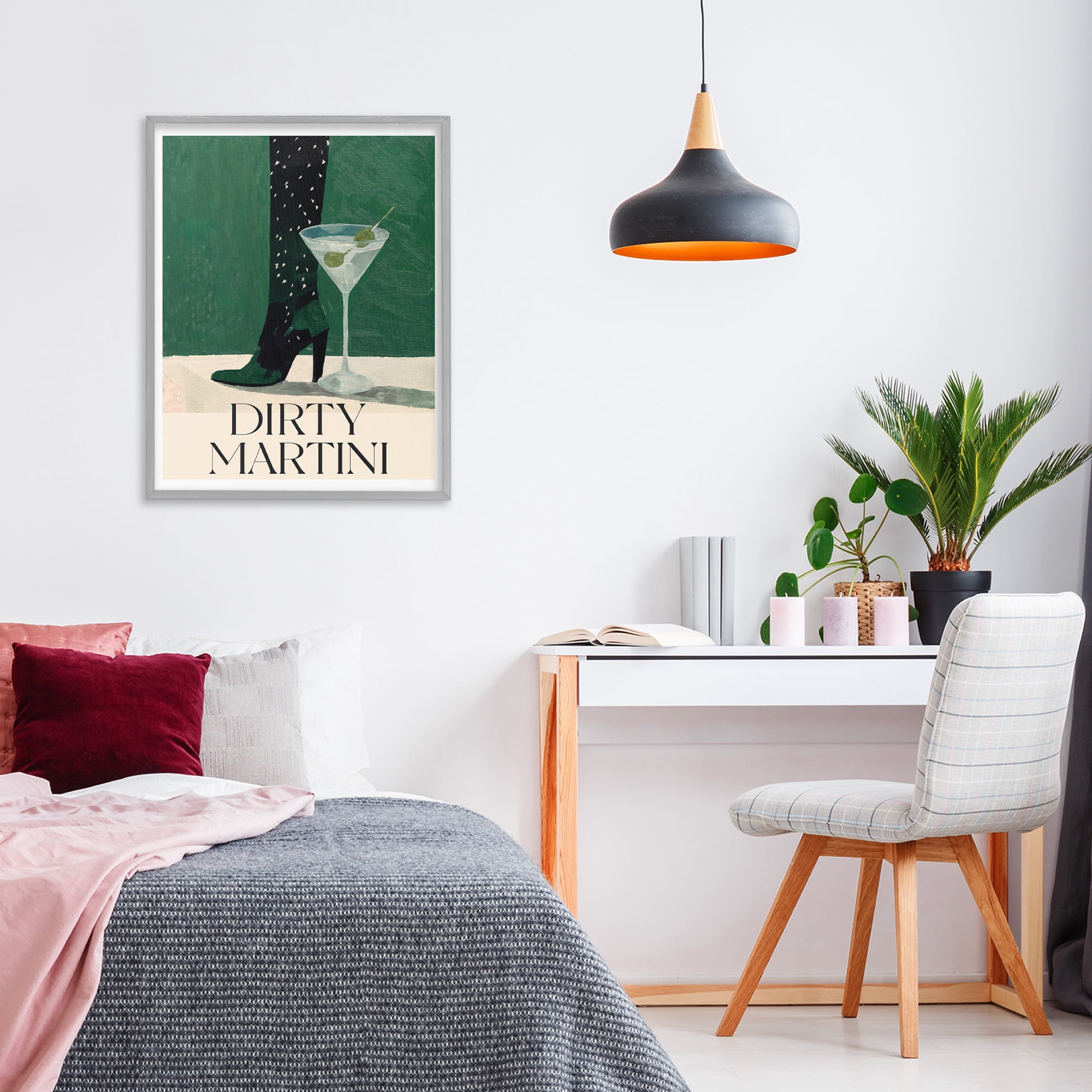 Stupell Industries Dirty Martini Stylish Heel Gray Framed Giclee Art, design by Lettered and Lined
