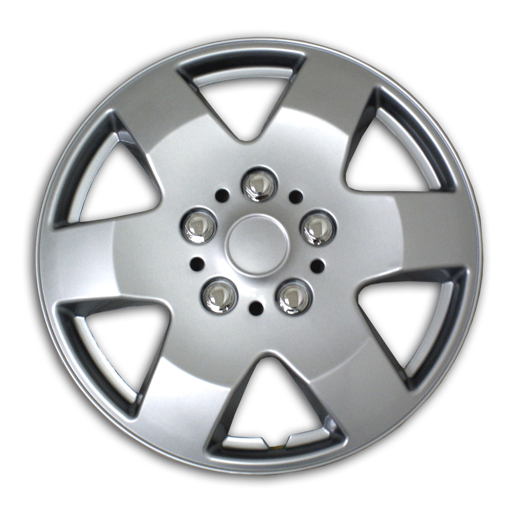 Set of 4 Metallic Silver Hubcaps 15" Type 2 WSC2052S15 Hub Caps