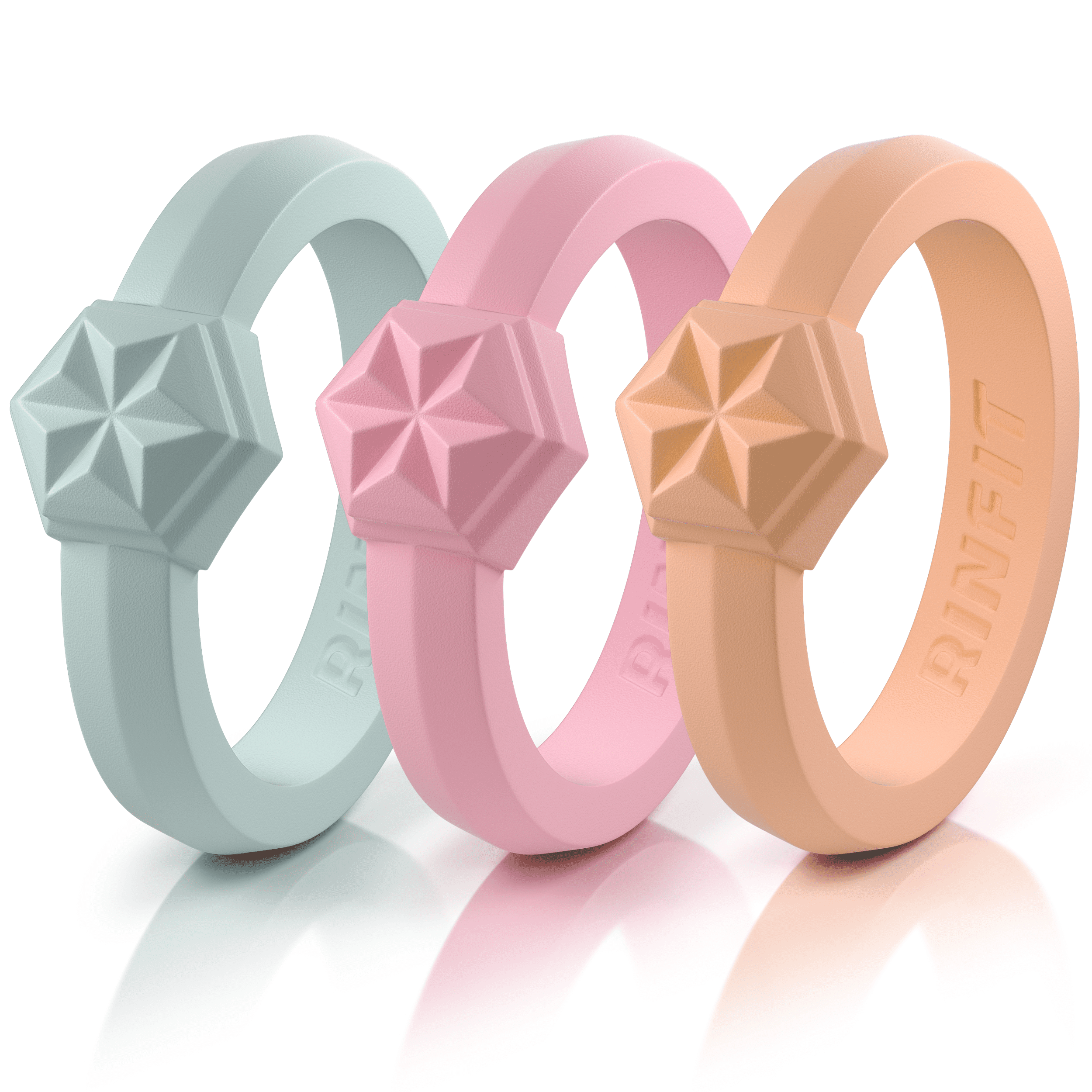 Rinfit Silicone Rings for Women Couture Collection Wedding Rings For Women Silicone Wedding Bands Women Bridal or Promise Rings Stackable Rings Perfect for Yoga & Exercise