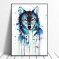 thumbnail image 3 of Cuadro Decorativo Lobo Cara Acuarela Canvas Listo Para Colgar 40x60cm Jungle Art Impresion Tela Arte, 3 of 8