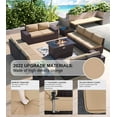 thumbnail image 4 of Gotland Ensemble de 13 Pcs de Meubles de Patio Extérieur avec Table à Foyer de 43 Pouces Ensembles de Meubles d'Extérieur Ensemble de Conversation pour Patio (Sable), 4 of 9