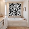 thumbnail image 3 of Curtains 84 Inches Long 2 Panels, Grey Geometric Grommets Window Treatment Curtain, Retro Black White Abstract Striped Lines Thermal Curtains Drapes for Living Room/Bathroom, 3 of 9