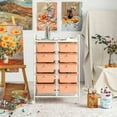 thumbnail image 2 of Barara King Storage Cart, Organization Storage Cart,10-Drawer Rolling Storage Cart-Peach, 2 of 10