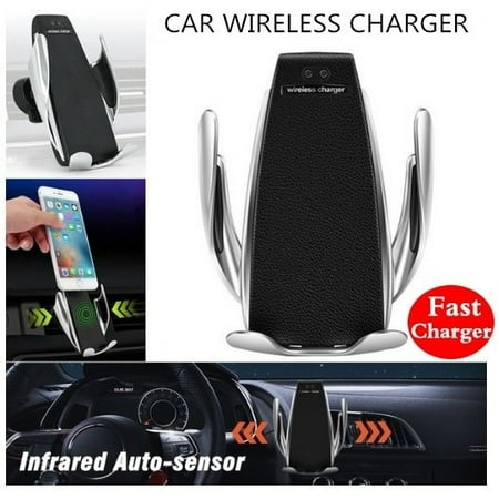 Automatic Console Shift Plate - Automatic Clamping Wireless Car Charger For iphone Android Air Vent Phone Holder 360 Degree Rotation Charging Mount