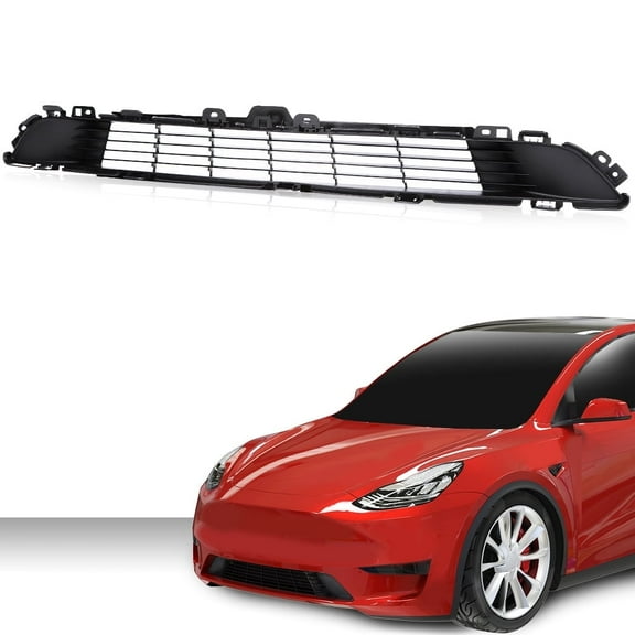 PIT66 Front Bumper Grille Lower Mesh Grille Grill Black Fit For 2020-2023 Tesla Model Y