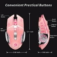 thumbnail image 3 of Uciefy Wireless Gaming Mouse Optical LED Rechargeable Silent Mice Portable 6 Buttons with USB Receiver Pink, 3 of 6