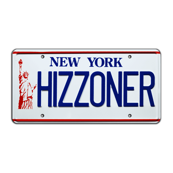 Ghostbusters 2 | The Mayor’s Car | HIZZONER | Metal Stamped Replica Prop License Plate