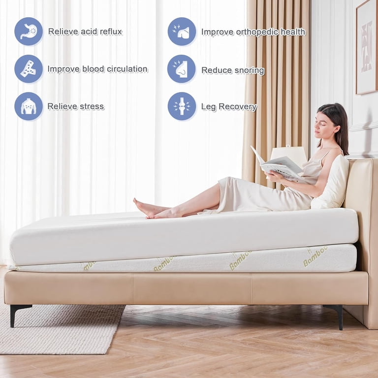 7-Inch Wedge Mattress Elevator – For Acid Reflux, Snoring, Back Pain, CertiPUR Foam, Washable Cover 2 thumbnail image