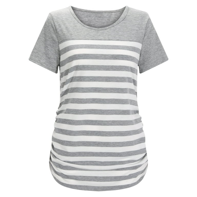 Everyday Maternity & Nursing T-shirt | Oatmeal Stripe