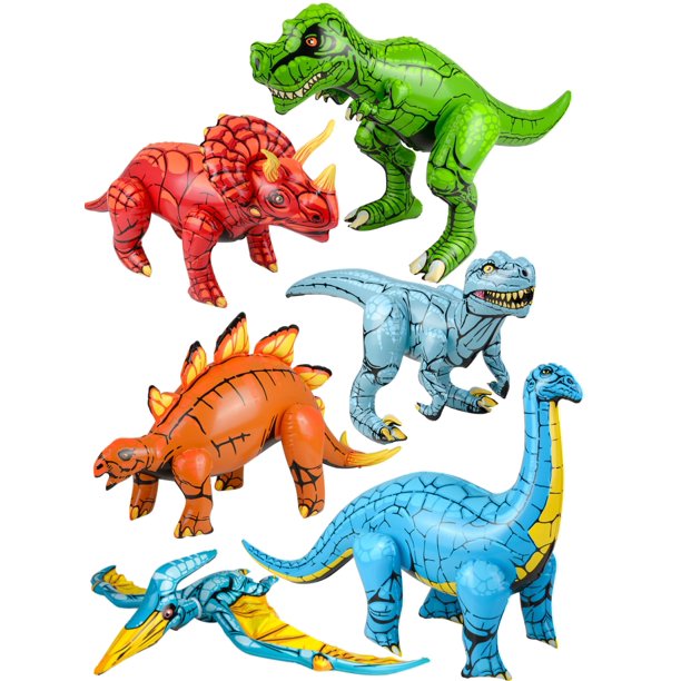 Assorted Prehistoric Dinosaurs 24" Inflatable Dino 6 Pack