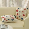 thumbnail image 4 of 4th of July Pillow Covers 18x18 Set of 2, White Red Blue Stars Decor Patriotic Throw Pillows Independence Memorial Day Pillowcase Outdoor Decorations Linen Farmhouse Cushion Case for Sofa Home, 4 of 6