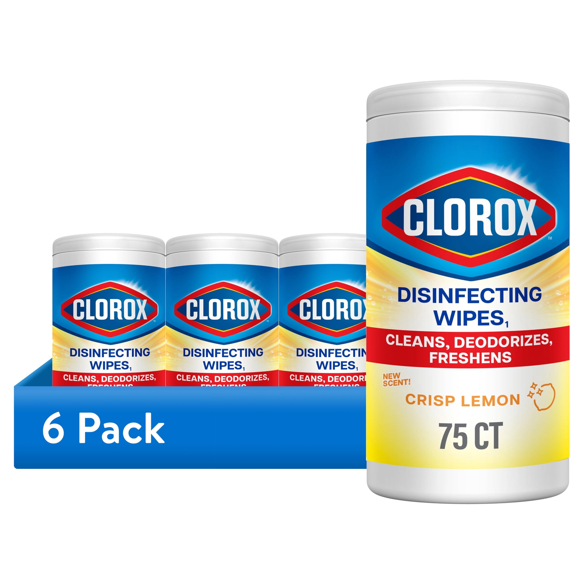 (6 pack) (6 pack) (6 pack) (6 pack) (6 pack) (6 pack) (6 pack) (6 pack) (6 pack) (6 pack) Clorox Bleach-Free Disinfecting and Cleaning Wipes, Crisp Lemon, 75 Count